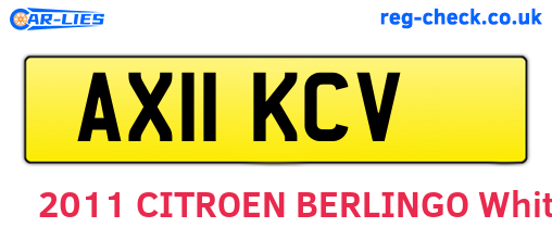 AX11KCV are the vehicle registration plates.