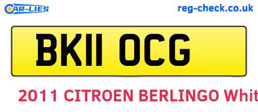 BK11OCG are the vehicle registration plates.