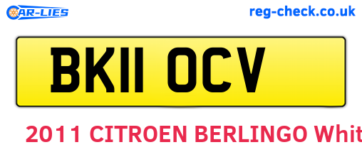 BK11OCV are the vehicle registration plates.
