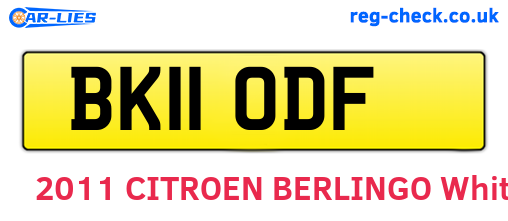 BK11ODF are the vehicle registration plates.