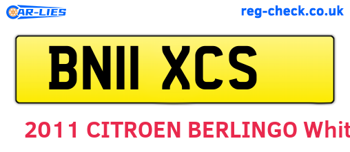 BN11XCS are the vehicle registration plates.