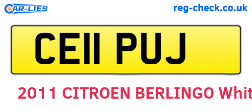 CE11PUJ are the vehicle registration plates.
