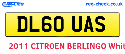 DL60UAS are the vehicle registration plates.