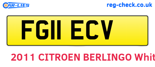 FG11ECV are the vehicle registration plates.