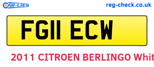 FG11ECW are the vehicle registration plates.
