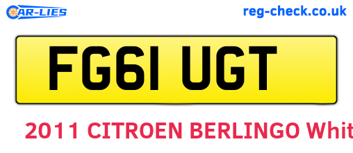 FG61UGT are the vehicle registration plates.