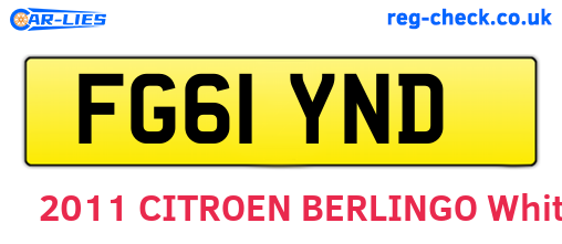 FG61YND are the vehicle registration plates.