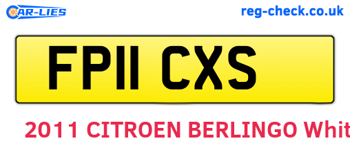 FP11CXS are the vehicle registration plates.