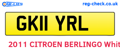 GK11YRL are the vehicle registration plates.