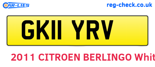 GK11YRV are the vehicle registration plates.