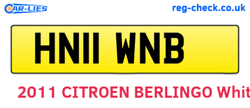 HN11WNB are the vehicle registration plates.