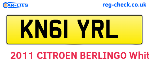 KN61YRL are the vehicle registration plates.