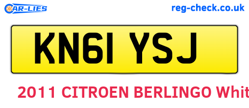 KN61YSJ are the vehicle registration plates.