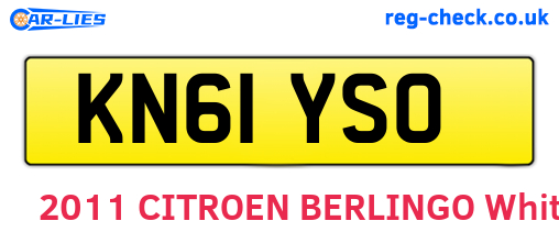KN61YSO are the vehicle registration plates.