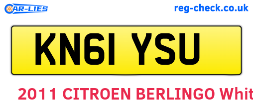 KN61YSU are the vehicle registration plates.