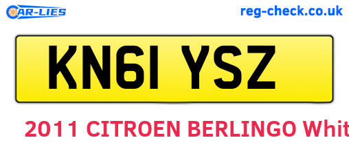 KN61YSZ are the vehicle registration plates.