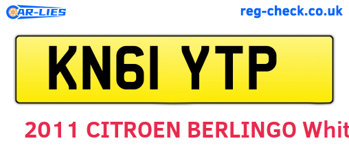 KN61YTP are the vehicle registration plates.