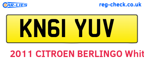 KN61YUV are the vehicle registration plates.
