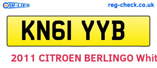 KN61YYB are the vehicle registration plates.
