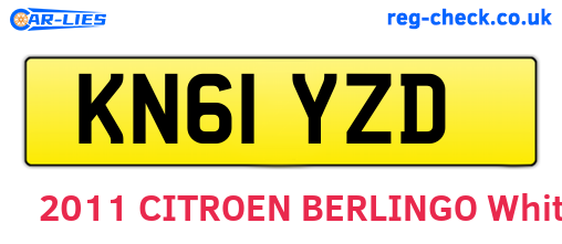 KN61YZD are the vehicle registration plates.