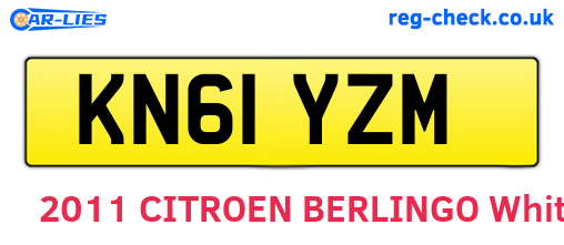 KN61YZM are the vehicle registration plates.