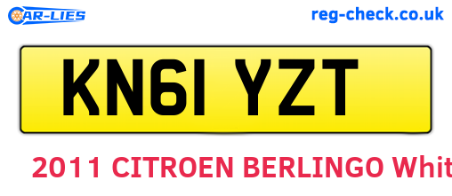 KN61YZT are the vehicle registration plates.