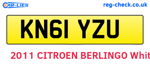 KN61YZU are the vehicle registration plates.