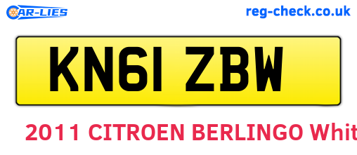 KN61ZBW are the vehicle registration plates.