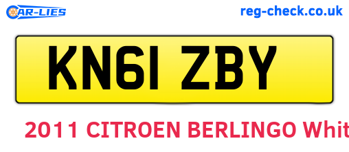 KN61ZBY are the vehicle registration plates.