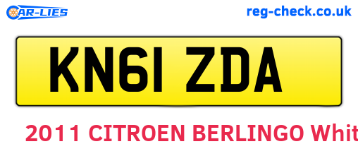 KN61ZDA are the vehicle registration plates.