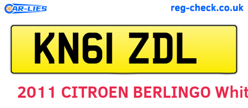 KN61ZDL are the vehicle registration plates.
