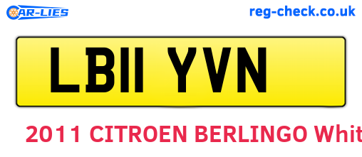 LB11YVN are the vehicle registration plates.