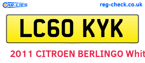 LC60KYK are the vehicle registration plates.