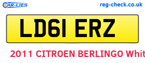 LD61ERZ are the vehicle registration plates.
