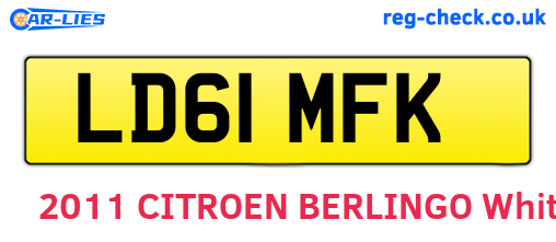 LD61MFK are the vehicle registration plates.