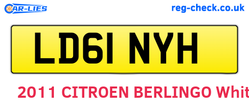 LD61NYH are the vehicle registration plates.