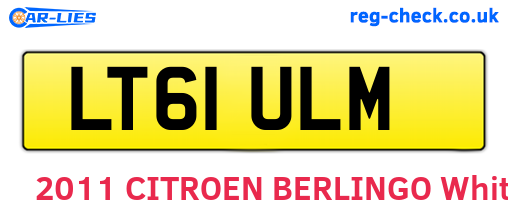 LT61ULM are the vehicle registration plates.
