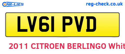 LV61PVD are the vehicle registration plates.