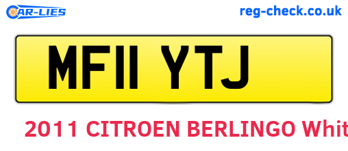 MF11YTJ are the vehicle registration plates.