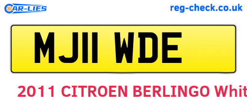 MJ11WDE are the vehicle registration plates.