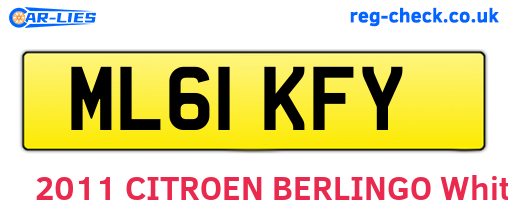 ML61KFY are the vehicle registration plates.