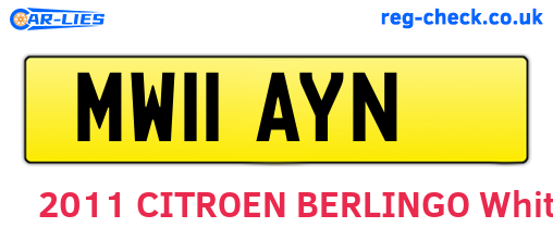 MW11AYN are the vehicle registration plates.