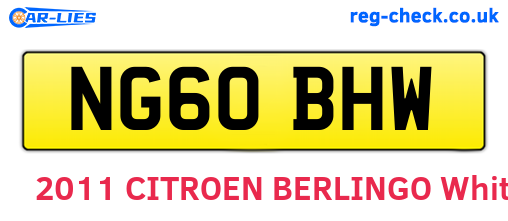 NG60BHW are the vehicle registration plates.