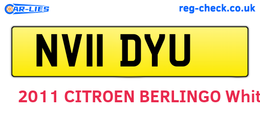 NV11DYU are the vehicle registration plates.