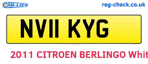 NV11KYG are the vehicle registration plates.