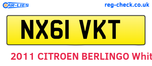 NX61VKT are the vehicle registration plates.