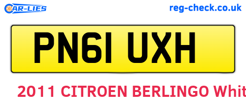 PN61UXH are the vehicle registration plates.