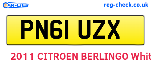 PN61UZX are the vehicle registration plates.