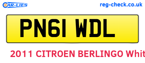 PN61WDL are the vehicle registration plates.