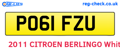 PO61FZU are the vehicle registration plates.